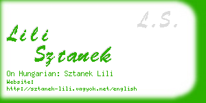 lili sztanek business card